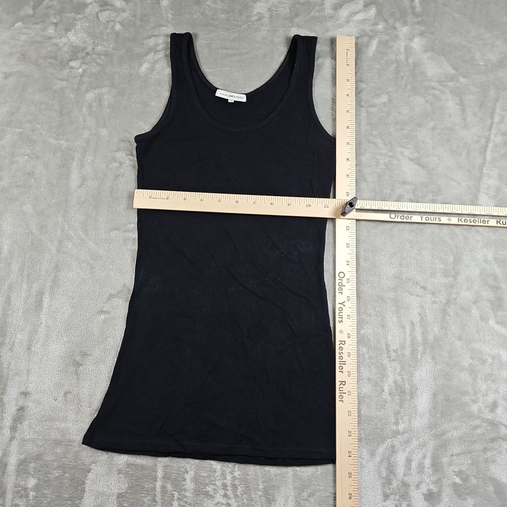 James Perse Tank Top Womens 2 Medium Ribbed Stretch Scoop Neck Distressed USA - Picture 5 of 8